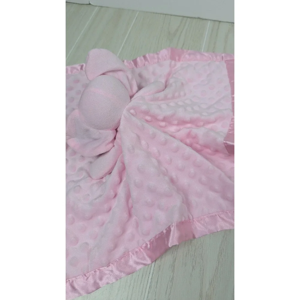Pro Goleen Elephant Baby Security Blanket Lovey Pink Minky Dot Gray Ears Satin